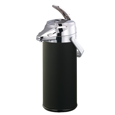Service Ideas Airpot with Lever Lid, 2.5 Liter, Stainless vacuum insulated. Black ENALS22SCHBL